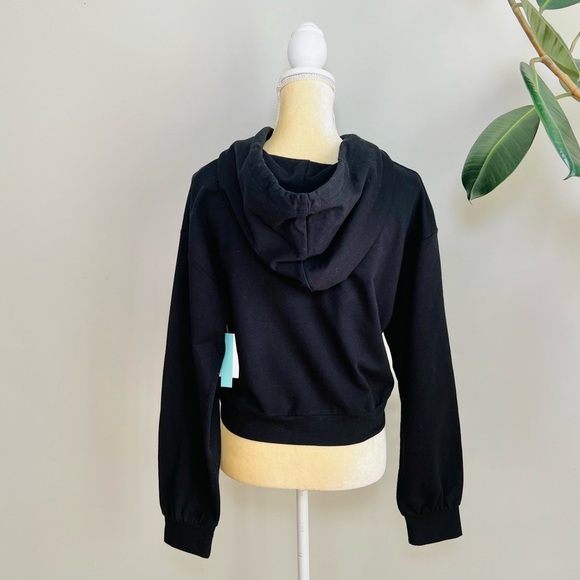 Abound {Nordstrom} Hoodie Twist Front Black cropped - Picture 7 of 8